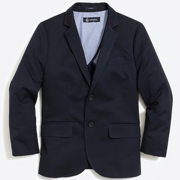 Crewcuts Blazer Boys 12 Thompson Navy Blue Sport Coat 2 Button Cotton Jacket - Picture 1 of 7